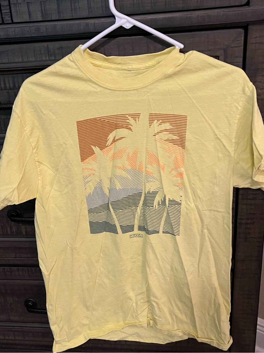 Ezekiel Yellow Graphic Tee with Earth Tone Mountain Print